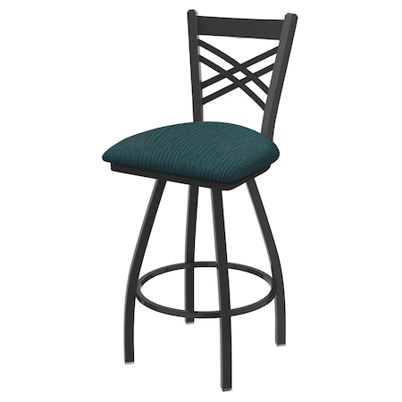 Holland Bar Stool Co 36" Swivel Bar Stool, Pewter Finish, Graph Tidal Seat 82036PW022